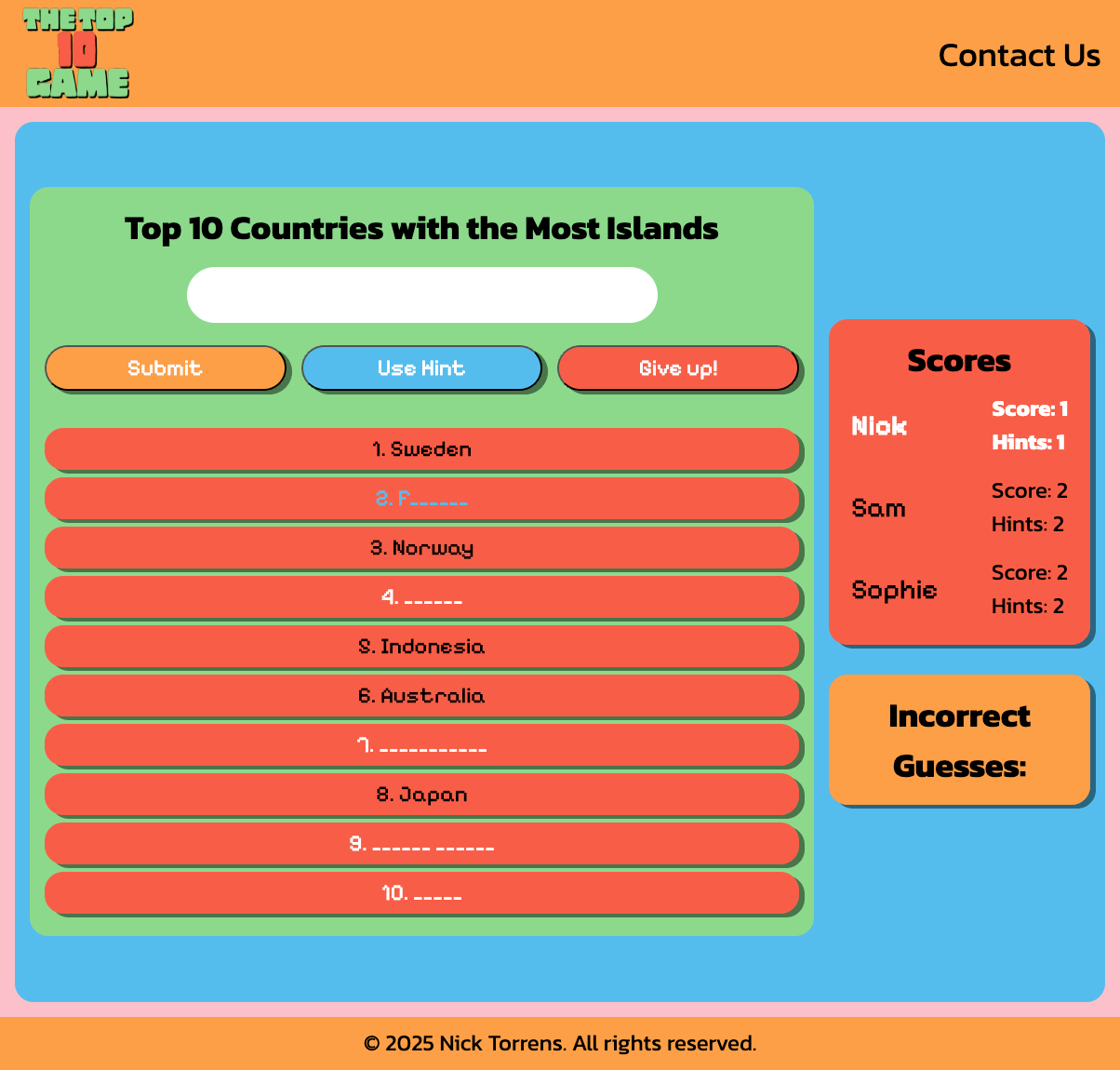 The Top 10 Game logo